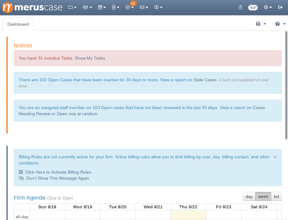 MerusCase Dashboard