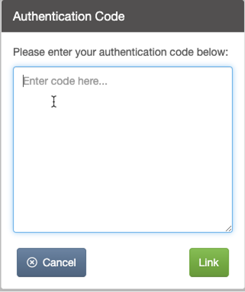 CalendarRules Authentication Code pop-up