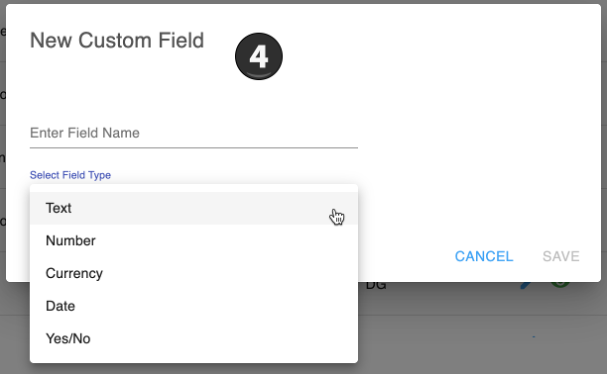 Step four of Custom Fields setup